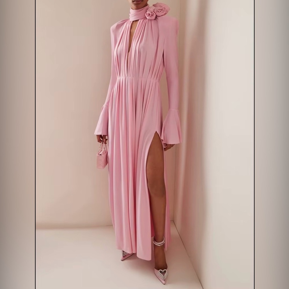 Elegant Pink Maxi Dress